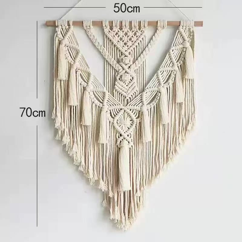 Macrame Wall Hanging Boho Chic Woven Tapestry Geometric Art Home Dorm Decor