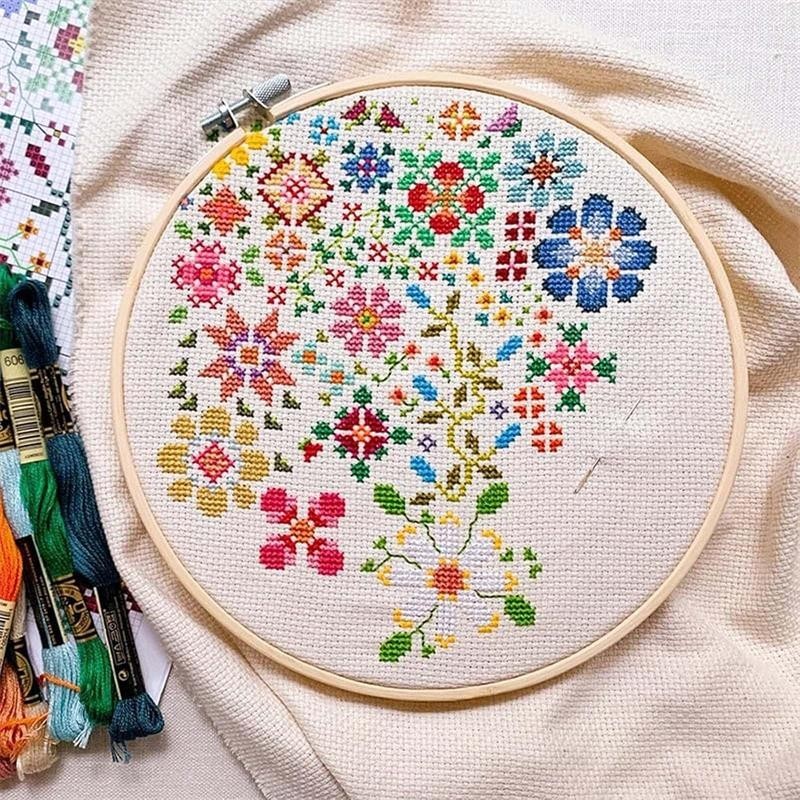 A Flower a Day Cross Stitch Kit for Beginners Friendily Bloom a Day Cross Stitch