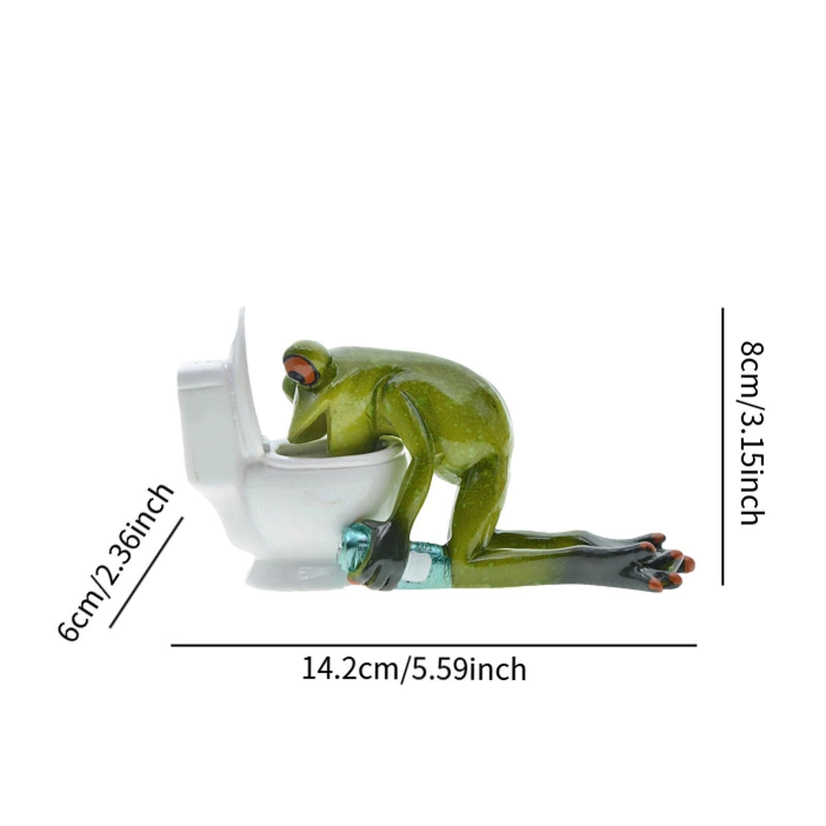 Frog Figurine Sculpture Gift Funny Resin Ornament Handmade Art Animal