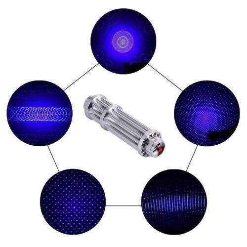 <1MW Laser Pointer Beam Light Powerful Blue Laser 500 Km Aluminum box set
