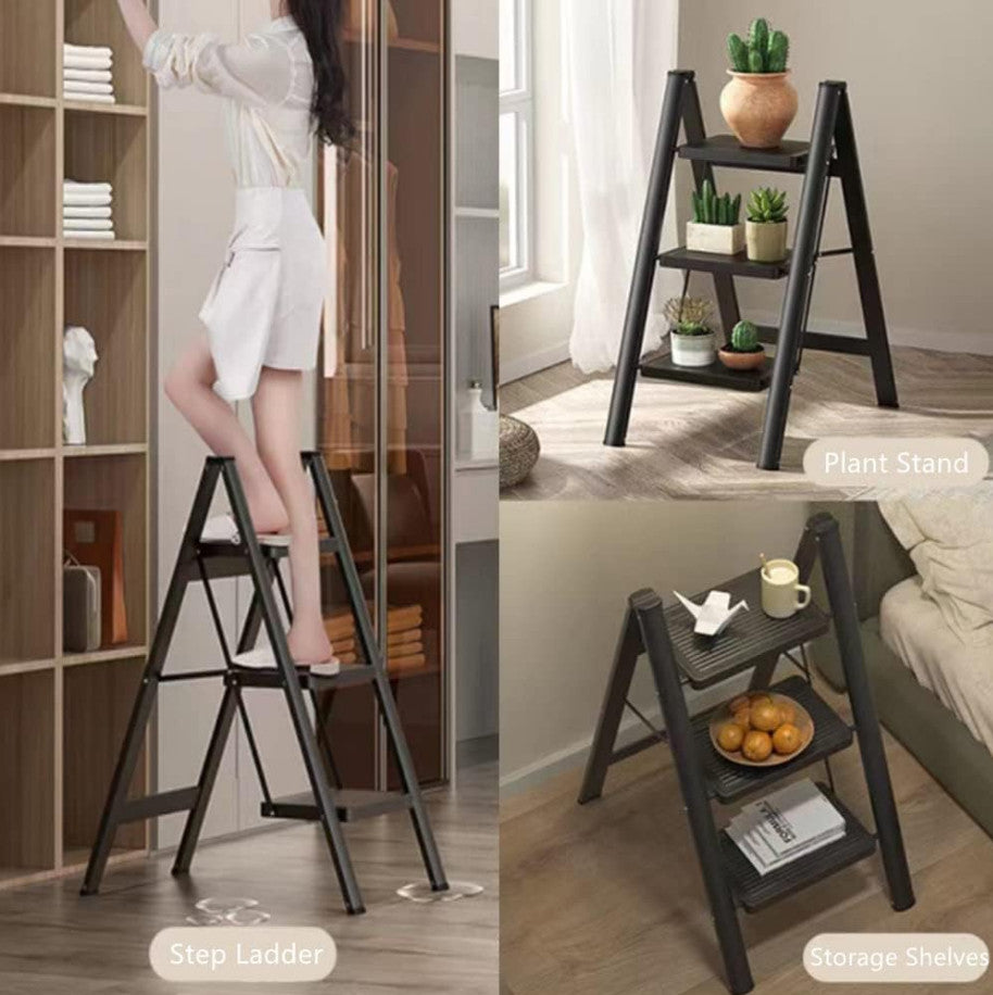Portable Step Ladder Lightweight Folding Step Stool w/Anti Slip Tread Heavy Duty