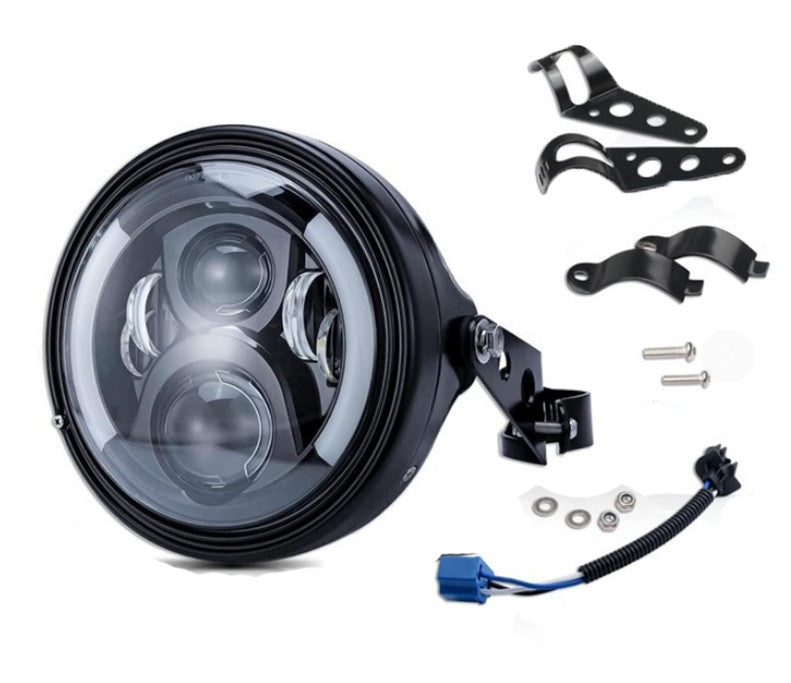 For Harley 7'' Round LED Motorcycle Headlight with Housing Bucket Mount  Amber