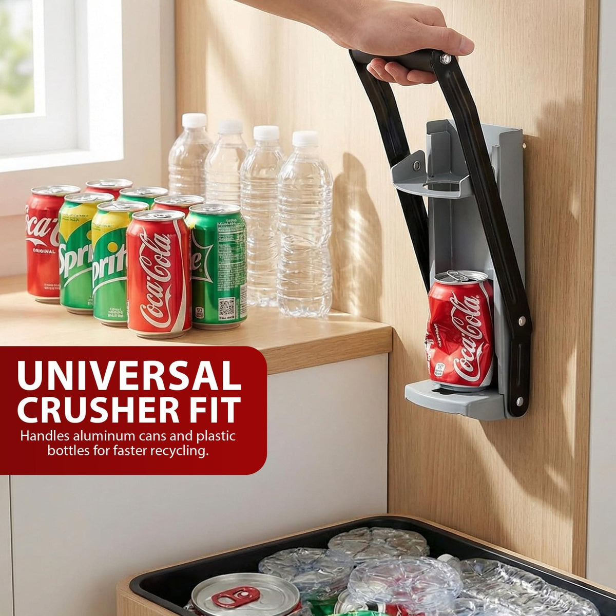 Heavy Duty Wall Can Crusher Fit Large 500ml Beer Water Tin Bottles