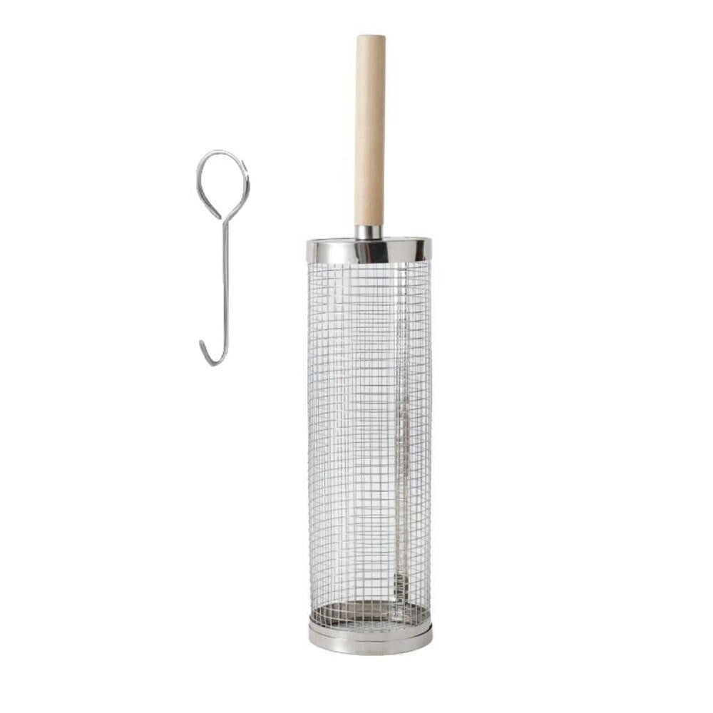 Rolling Grill Basket BBQ Net Tube Cylinder BBQ Grilling Meat Vegetable Cage UK