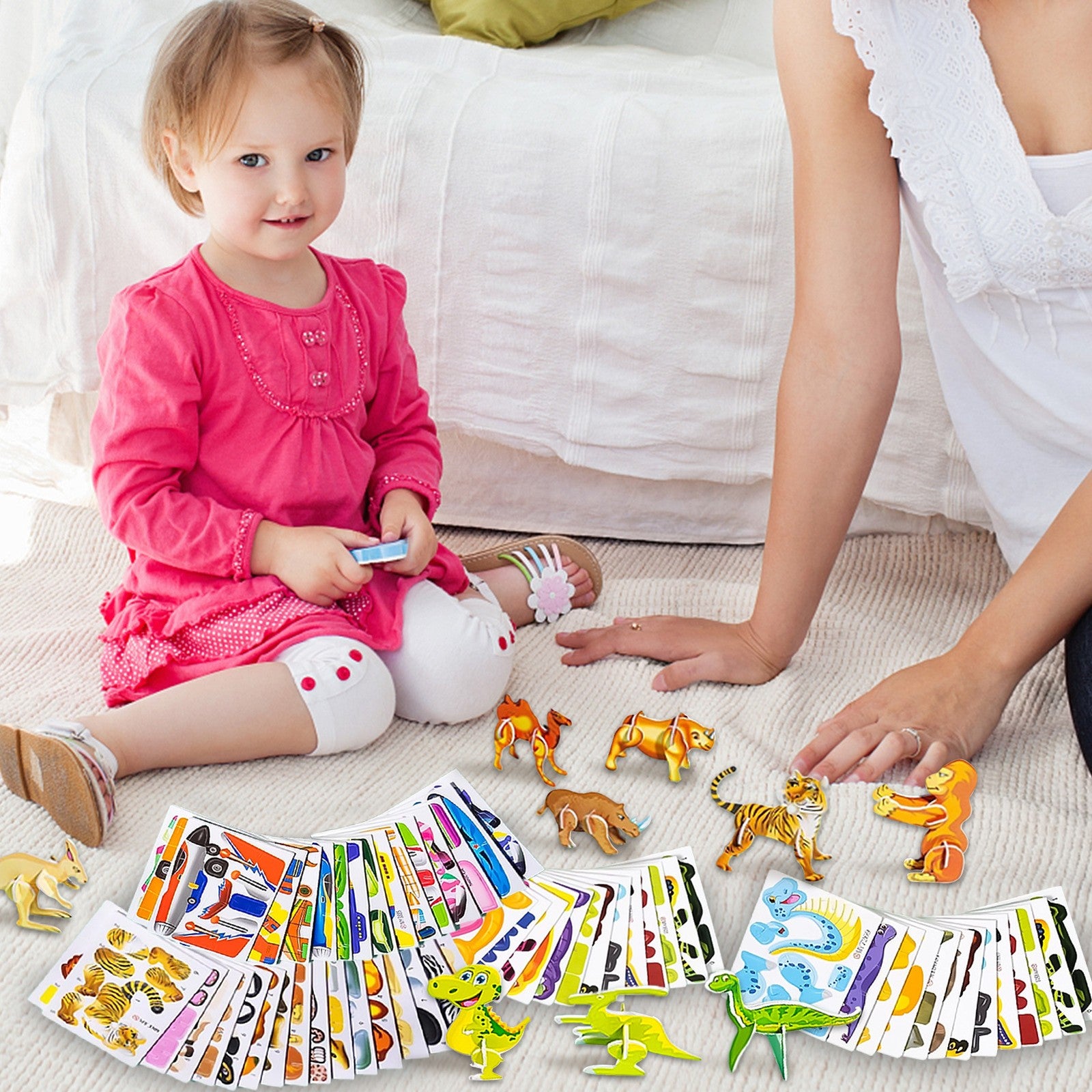 100pcs/Set 3D Cartoon Puzzles Educational Toys DIY Puzzles for Kids UK