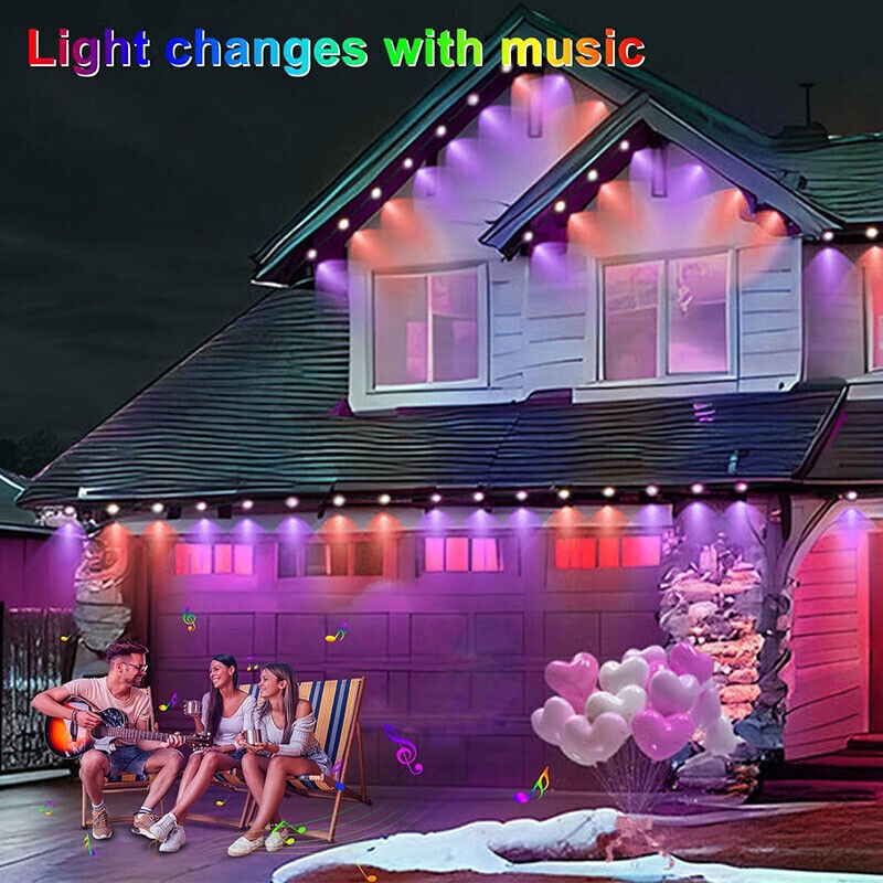 Permanent Outdoor Eaves Lights Smart RGBIC App Remote LED DIY Scene Modes lamp