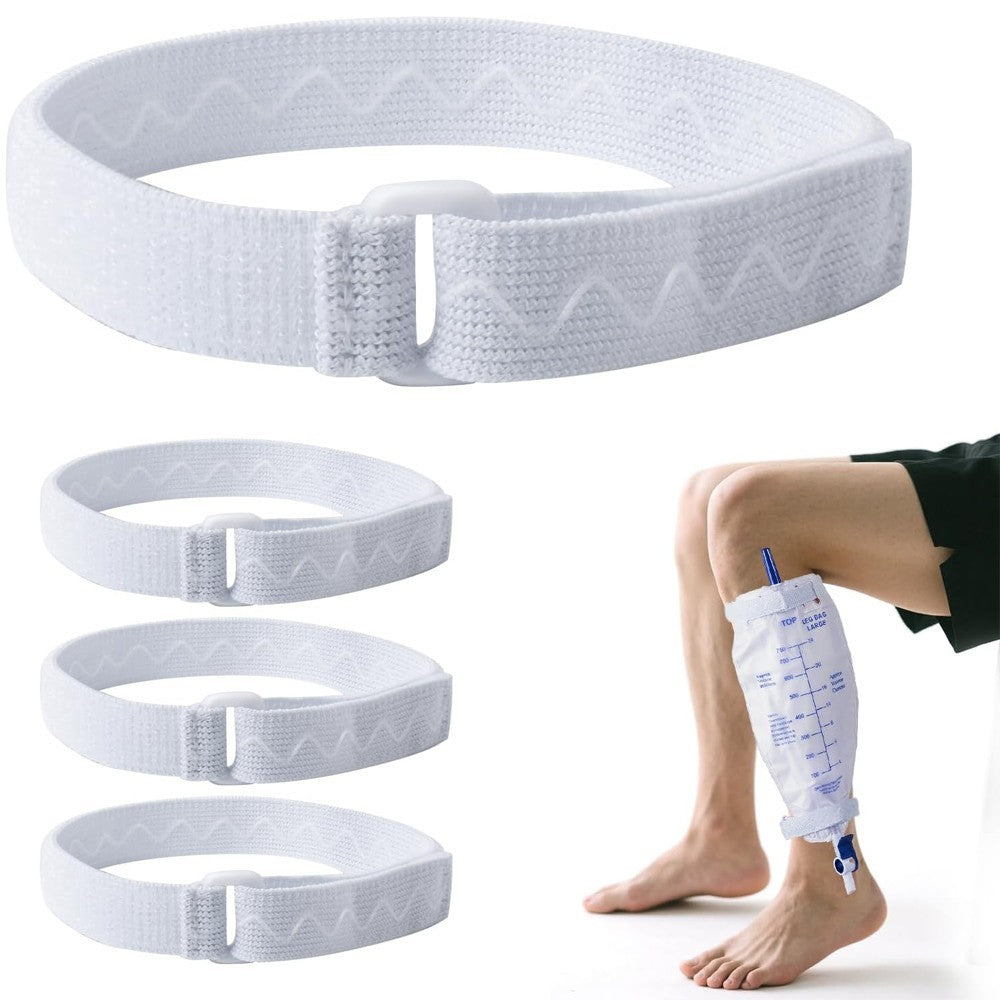 4Pcs Adjustable Anti-Slip Catheter Leg Bag Straps w/ Silicone Grip Post-Surgery
