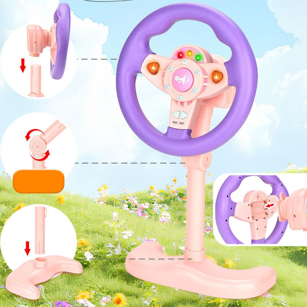 Steering Wheel Electric Toys Sounding Toys Interactive with Light Sound Birthday