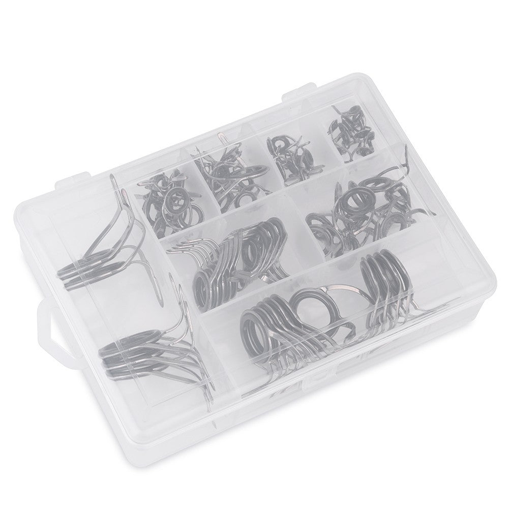 75Pc High Quality Stainless Steel Sea Fishing Rod Guide Eye Rings Set Tackle Box