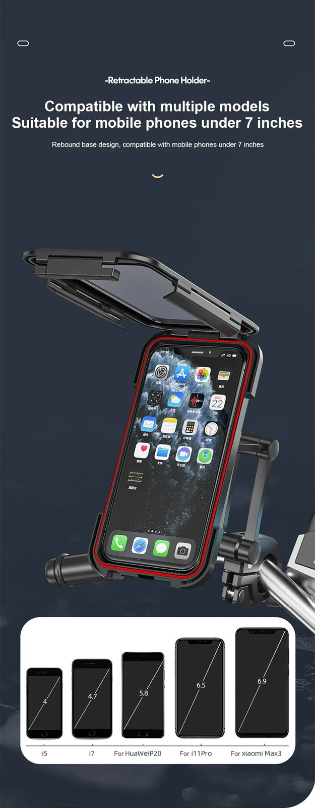 360° Waterproof Bicycle Motor Bike Phone Case Mount Holder For All Mobile Phones