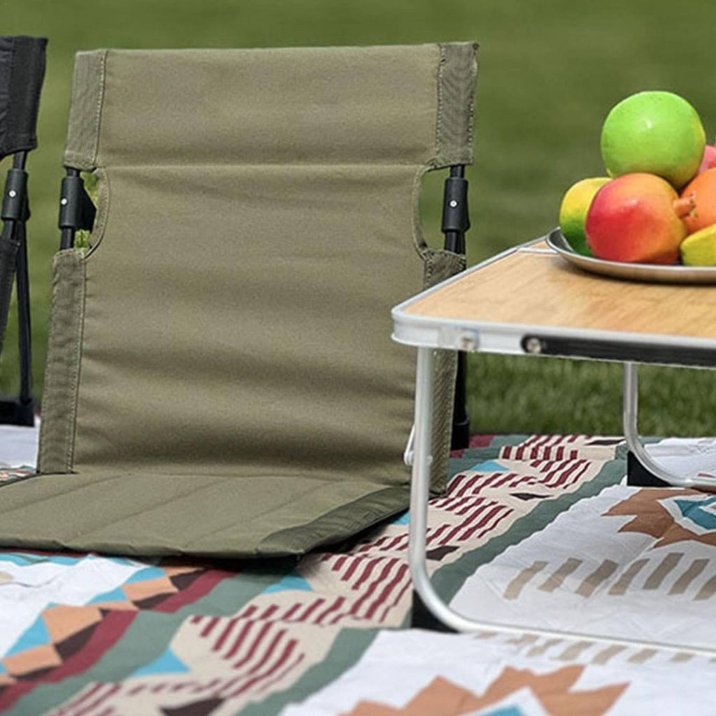 Foldable Ground Chair With Back Support Backrest Floor Seat for Camping, Picnic