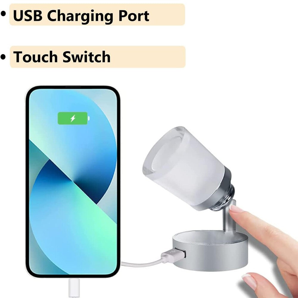 2x 12V LED Interior Spot Reading Light Camper Van Caravan Boat Touch Switch USB