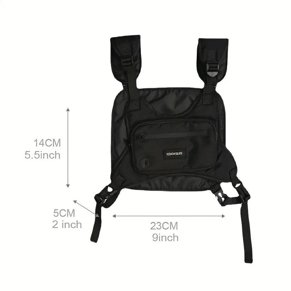 Vest Fabric Chest Rig Bag Hip Hop Functional Tactical Harness Chest Waist