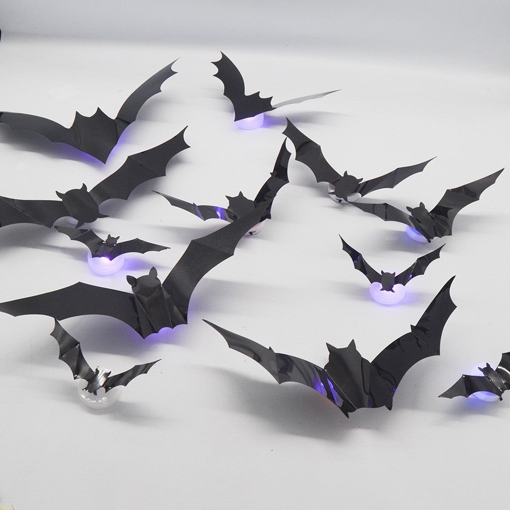Halloween Bats Wall Decor Halloween Decorations 3D Realistic Bat with LED Lights