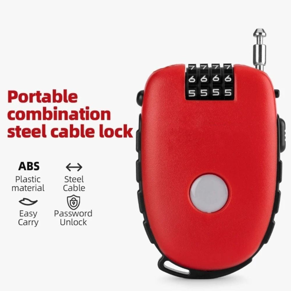 Anti-theft Lock Motorcycle Helmet Lock Resettable Wheel Password Cycling Lock