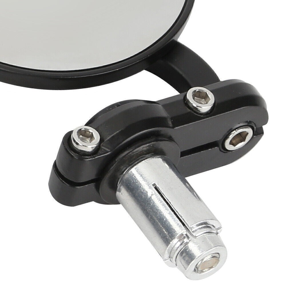 7/8" Universal Motorcycle Motorbike Handle Bar End Rearview Mirrors Round UK