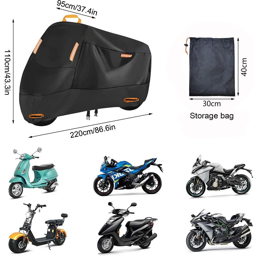 Waterproof Heavy Duty Motorcycle Motorbike Cover Outdoor Rain Dust UV Protector