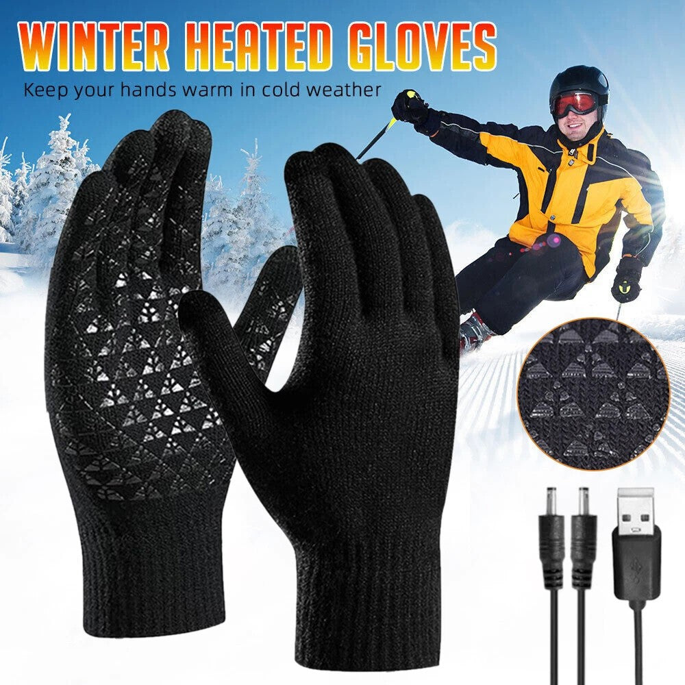 Electric Heated Gloves USB Rechargeable Insulated Warm Thermal Gloves Winter UK