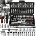 46pcs Ratchet Wrench Set 1/4 Ratchet Torque Wrench Combo Kit with Sockets Bit
