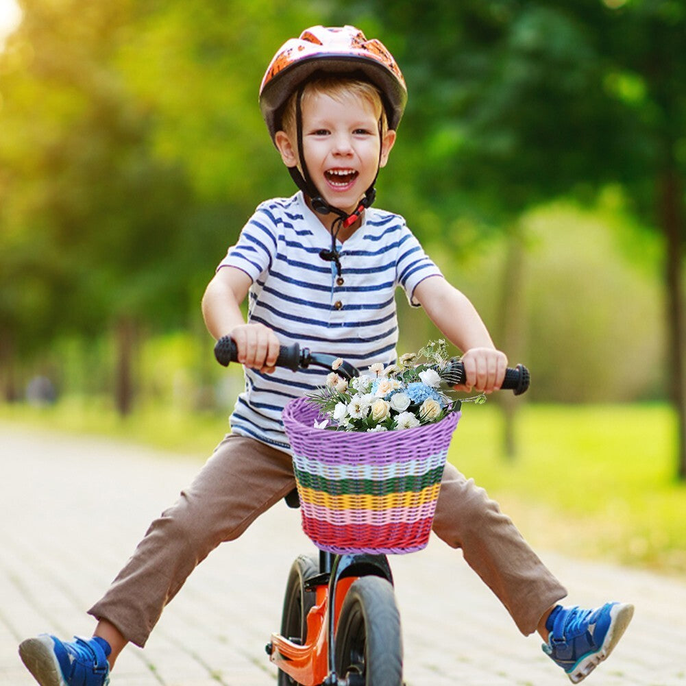 Rattan Bicycle Front Basket Handwoven Kids Adult Bike Handlebar Carrier Bags UK