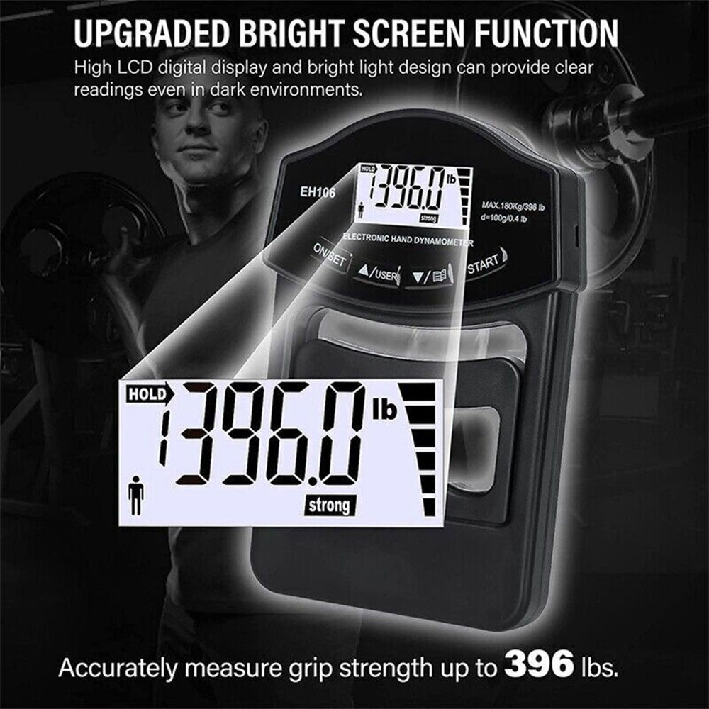 Electronic Hand Dynamometer Grip Strength Trainer Tester LCD Digital Display UK