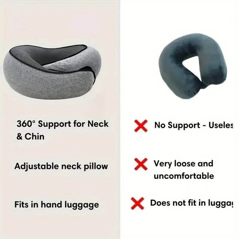 U Shaped Travel Pillow Memory Foam Magnetic Therapy Fabric Neck Support