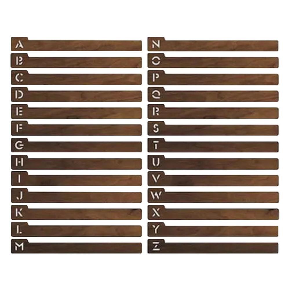 26 Piece Wooden Vinyl Dividers A-Z for Alphabetical Record Organization
