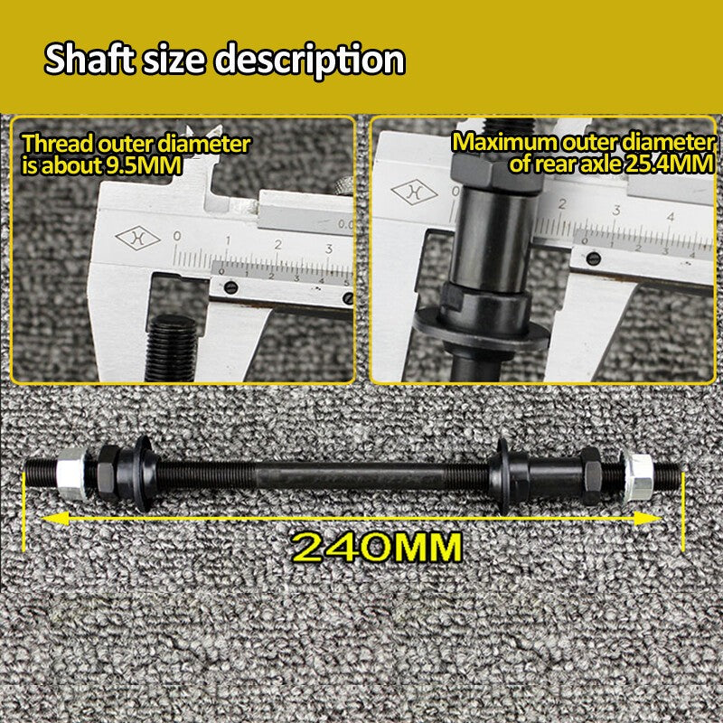 240mm MultiSpeed Rear Hub Axle Kit for MTB and Fat Bikes 3/8" Black