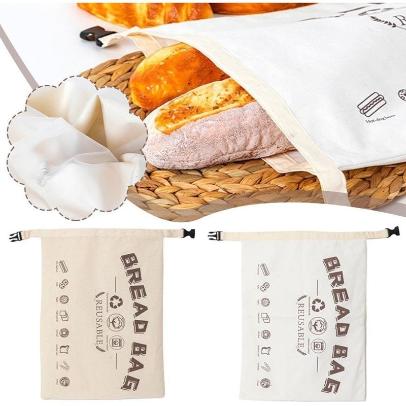 Premium Extra Large Reusable Beeswax Bread Bags Cotton Linen Storage Keep Fresh