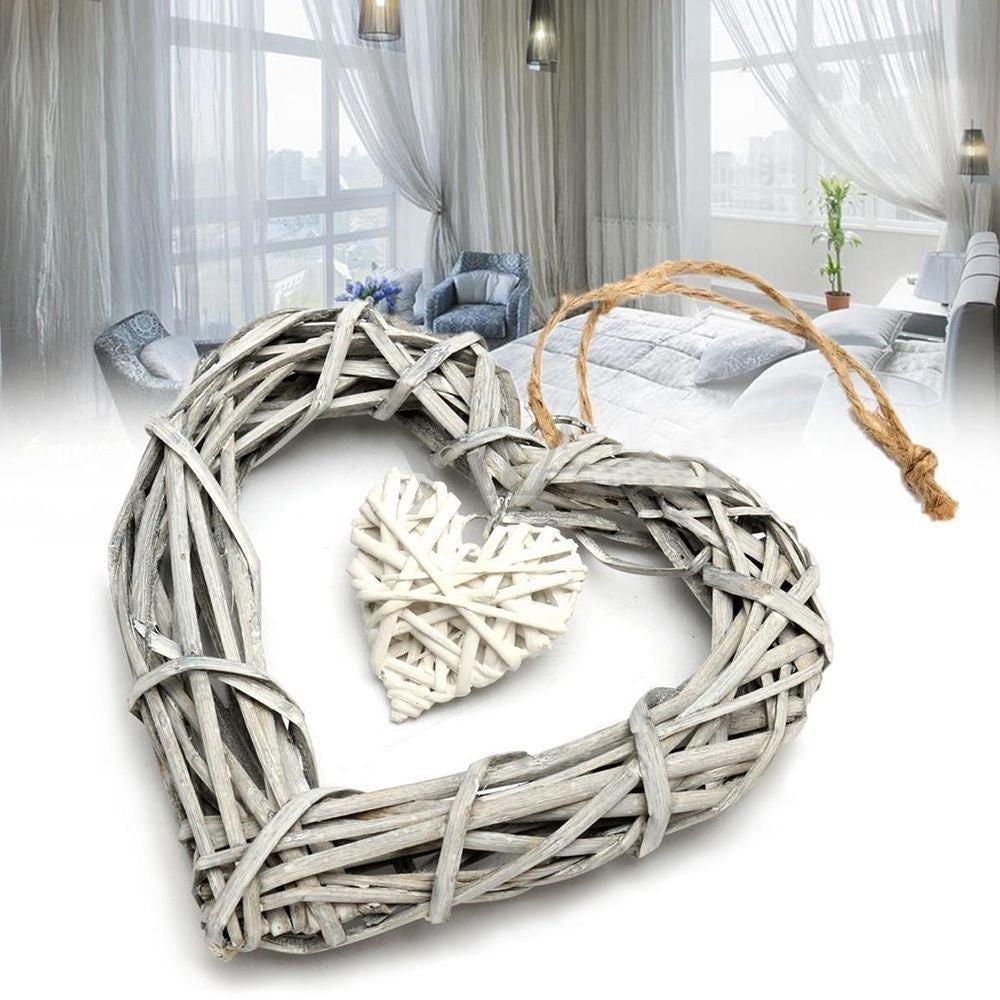 Heart-shaped Rattan Wreath Wicker Rattan Wreath Wall Hanging Wedding DIY Garland