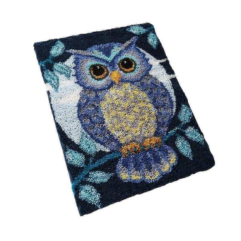 Owl Latch Hook Rug Kit Handmade Carpet Making Kit Latch Hook Kits for Adults