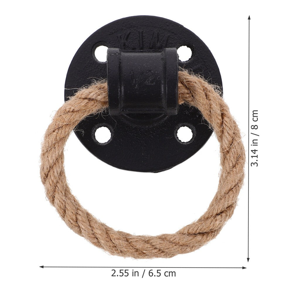 Rope Pull Handle Ring Handles Rustic Door Wall Mounted