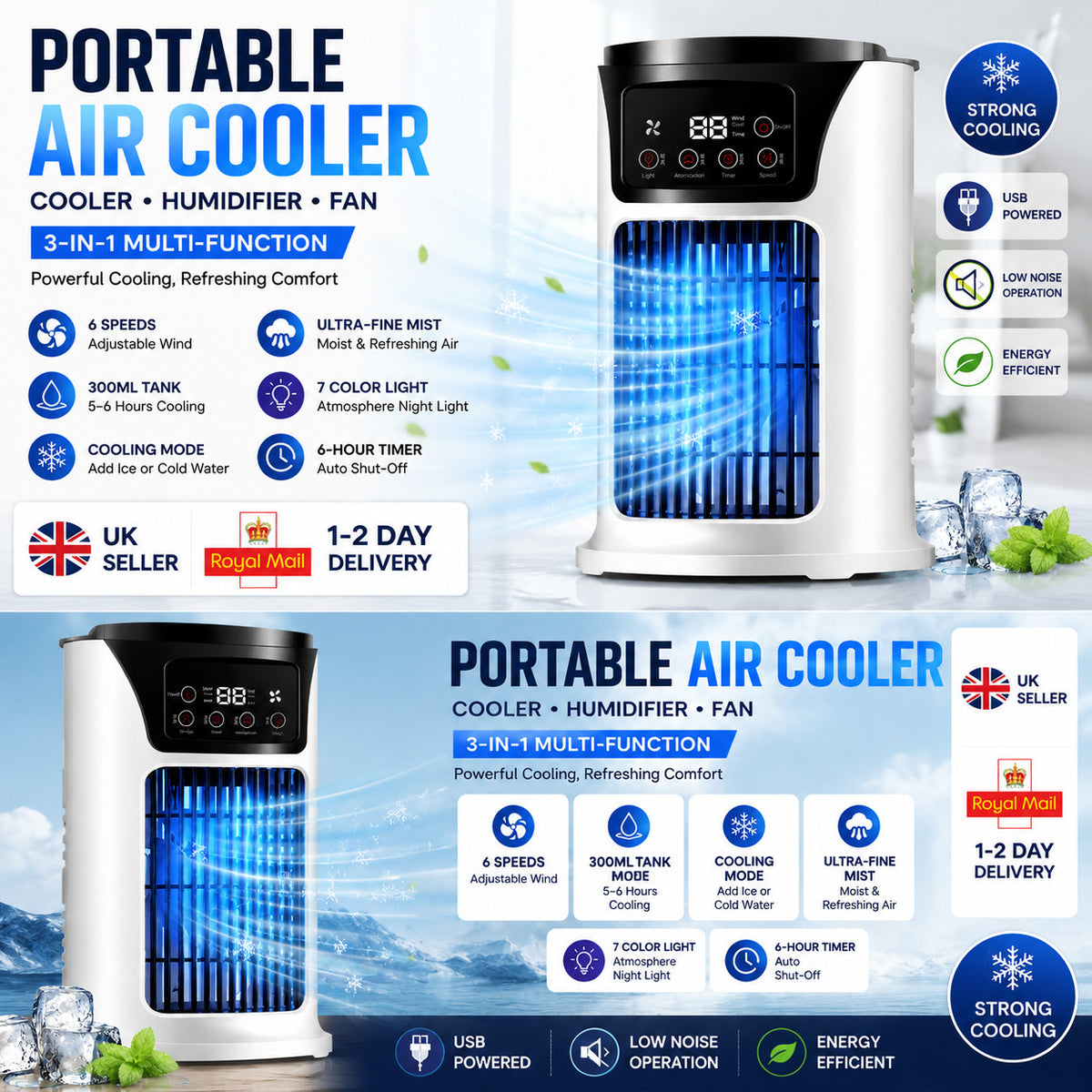 2026 Updated Portable Fan Unit Purifier Desk Bedroom