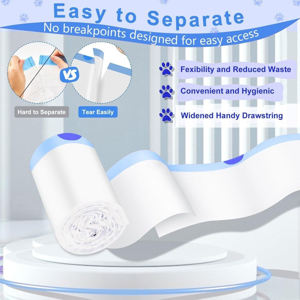 6 Roll Replacement Bags For Automatic Cat Litter Box, Pet Poop Bags