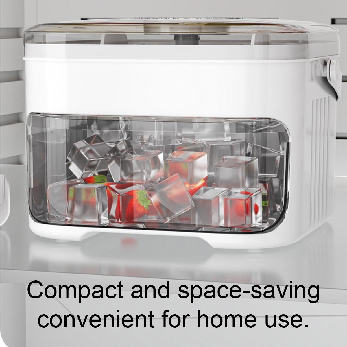 50-Cube Ice Maker with Easy Press Cap Double Layer Ice Cube Maker Refrigerator