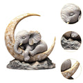 2D Ornament Table Elephant Sleeping on The Moon for Living Room Decor Indoor