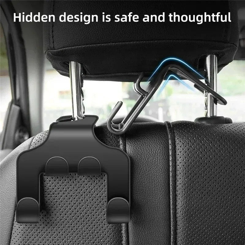 2PCS Universal Car Headrest Hook Phone Holder Back Seat Hanger Storage Organizer