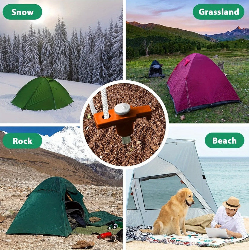 20PCS Heavy Duty Hard Ground 25cm Rock Peg Hook Top Camping Awning Tent Tool UK
