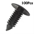 100Pcs Plastic Black Fir Tree Trim Clips 8mm Hole 18mm Head Dark Perfect for VW