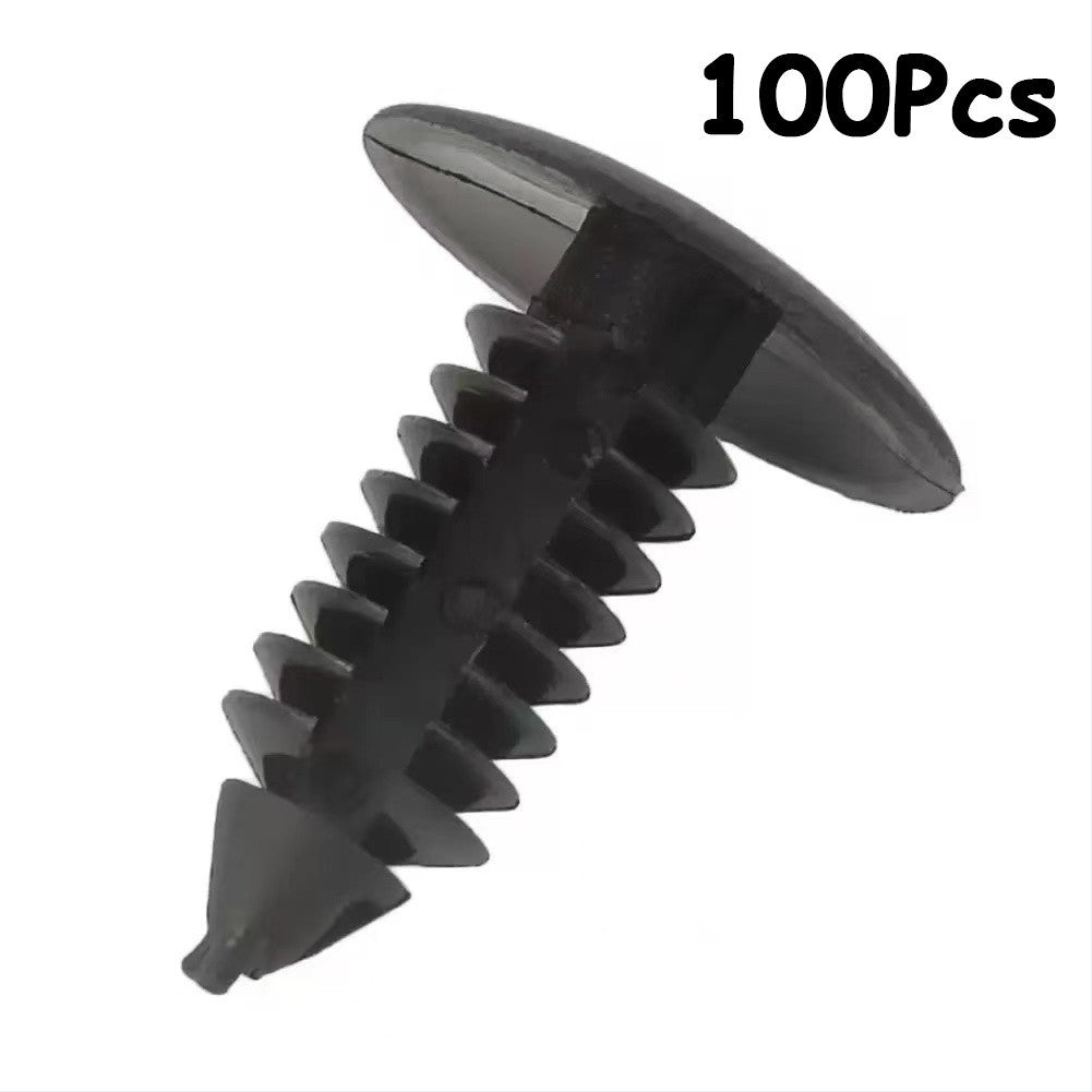 100Pcs Plastic Black Fir Tree Trim Clips 8mm Hole 18mm Head Dark Perfect for VW