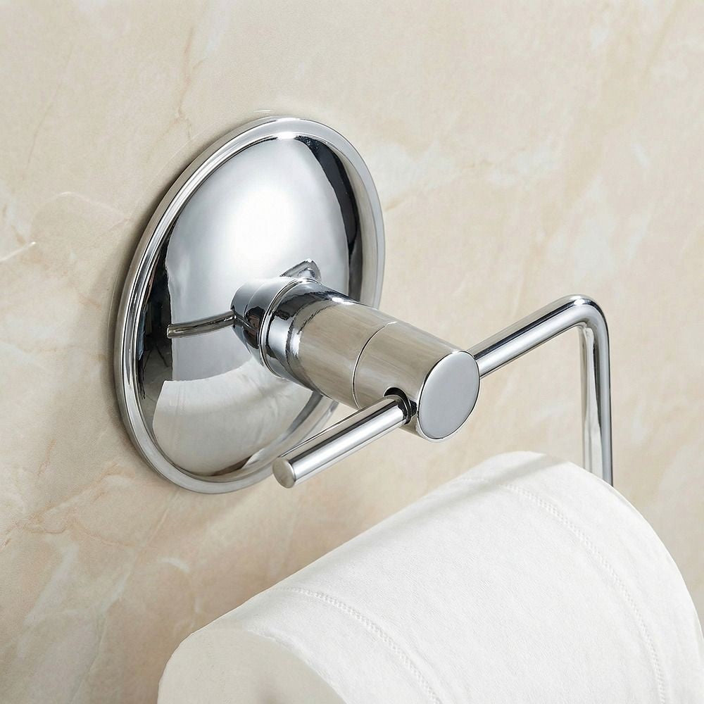 Suction Cup Roll Paper Holder Wall Mount Towel Rack Hanger Toilet Paper Holder