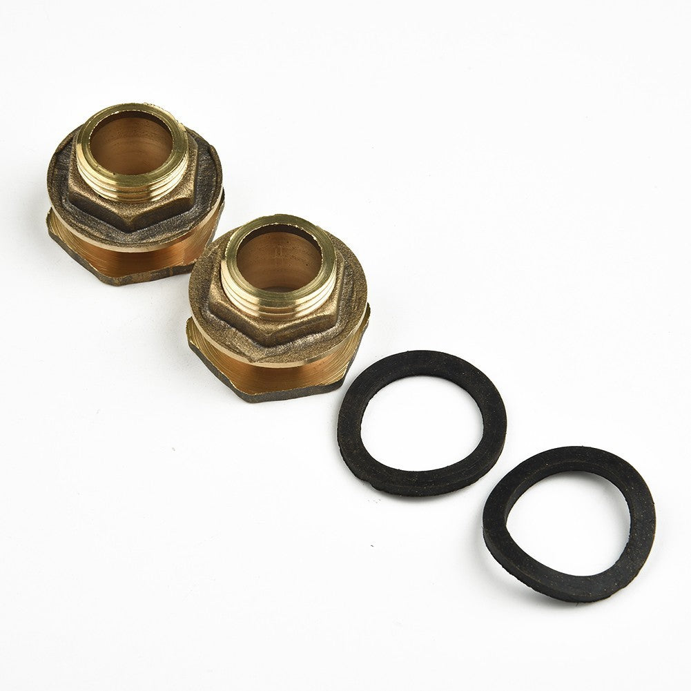 2x Water Butt Water And Connector Brass Bib Tap With Click Lock Fitting
