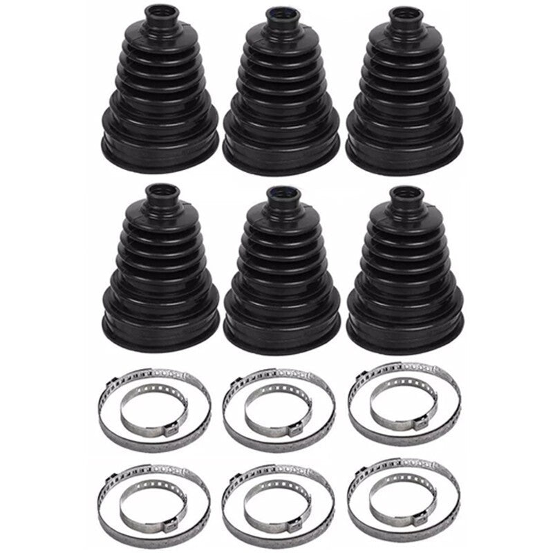 6 CV BOOT KIT STRETCHY UNIVERSAL FIT DRIVE SHAFT GATOR JOINT BOOT STRETCH BLACK