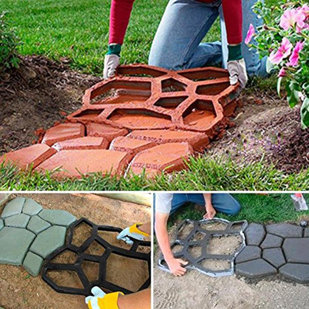 Garden Paving Pavement Mold Patio Concrete Stone DIY Path Maker Reusable.*