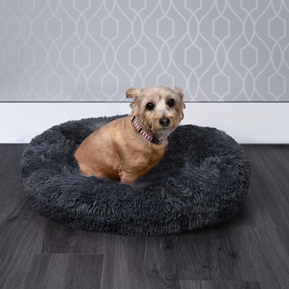 Dog Bed Donut Soft Large Plush Cat Beds For Calming Pet Anti Anxiety Washable