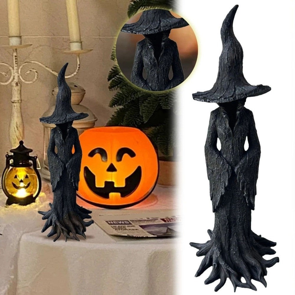 Retro Witch Statue Resin Craft Desktop Decoration Halloween Ornament Home Decor