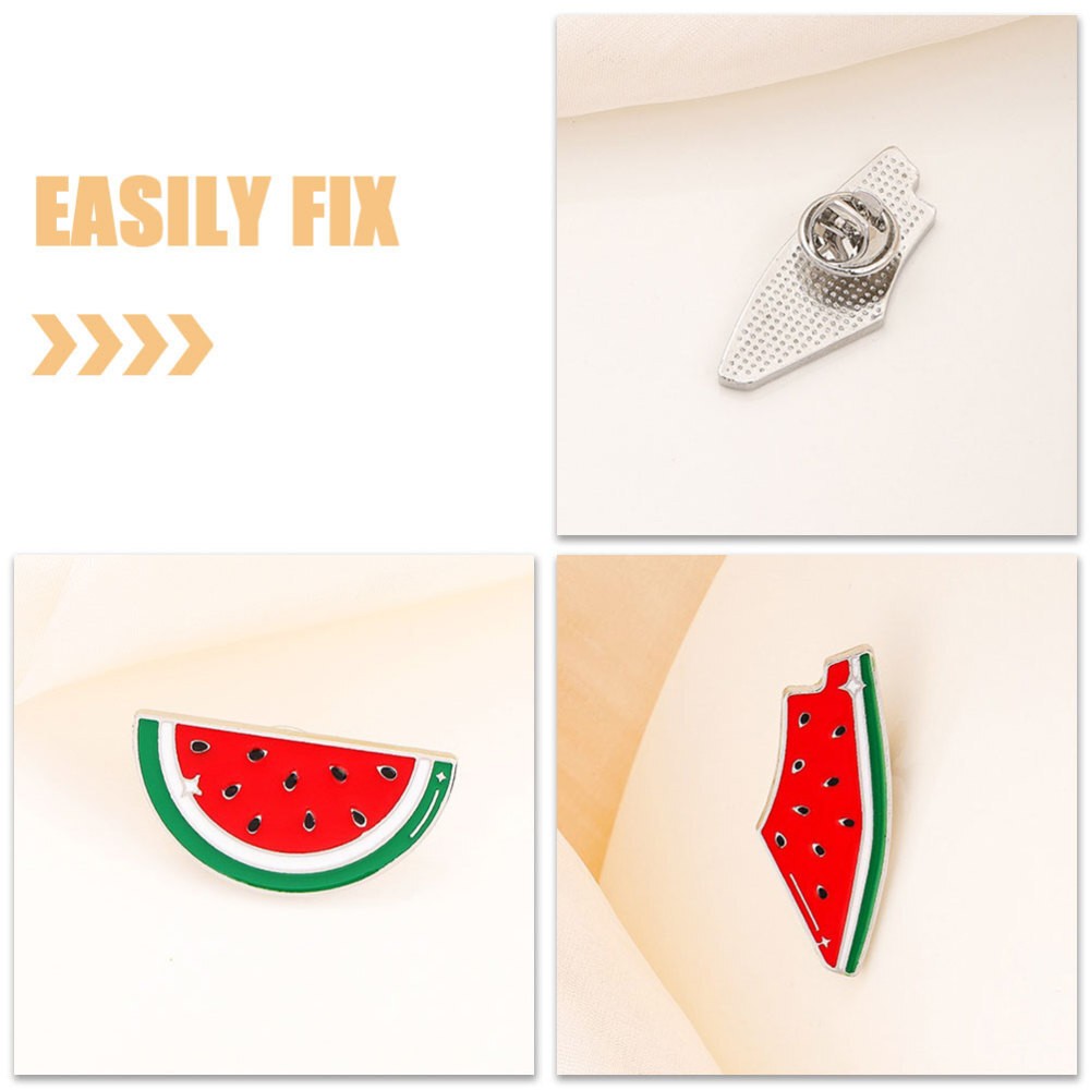 2 Pcs Watermelon Pin Badge Shawl Cardigan Clips Brooch Miss