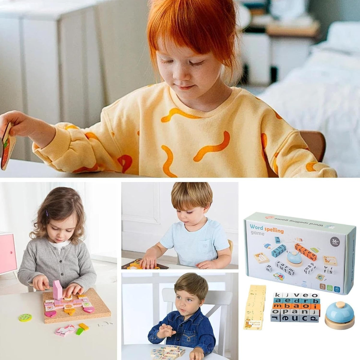 Word Race Spelling Game For Kids - Alphabet Puzzle Set With Flash Cards