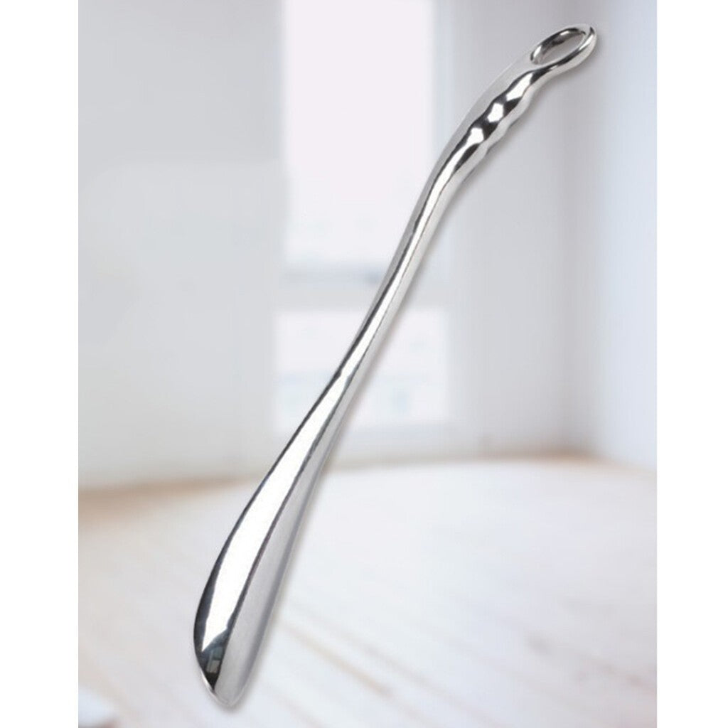 Long Metal Shoe Horn Solid for Shoes Boots All Size Feet  w/Loop Handle