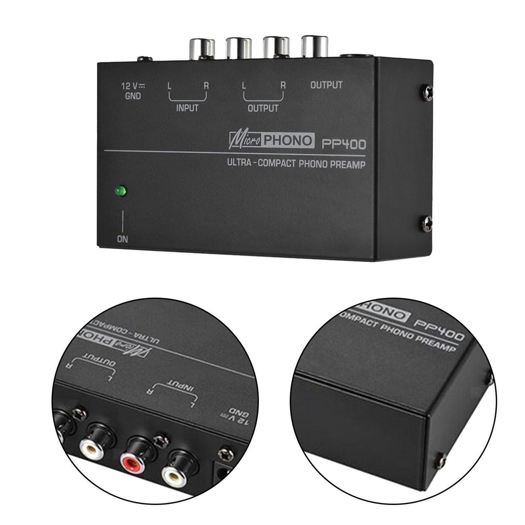 PP400 M/M Phono Turntable Preamplifier Stereo RCA Input Output 12V 1A Preamp